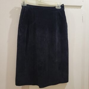 Wilson Suede Black Knee-Length Pencil Skirt